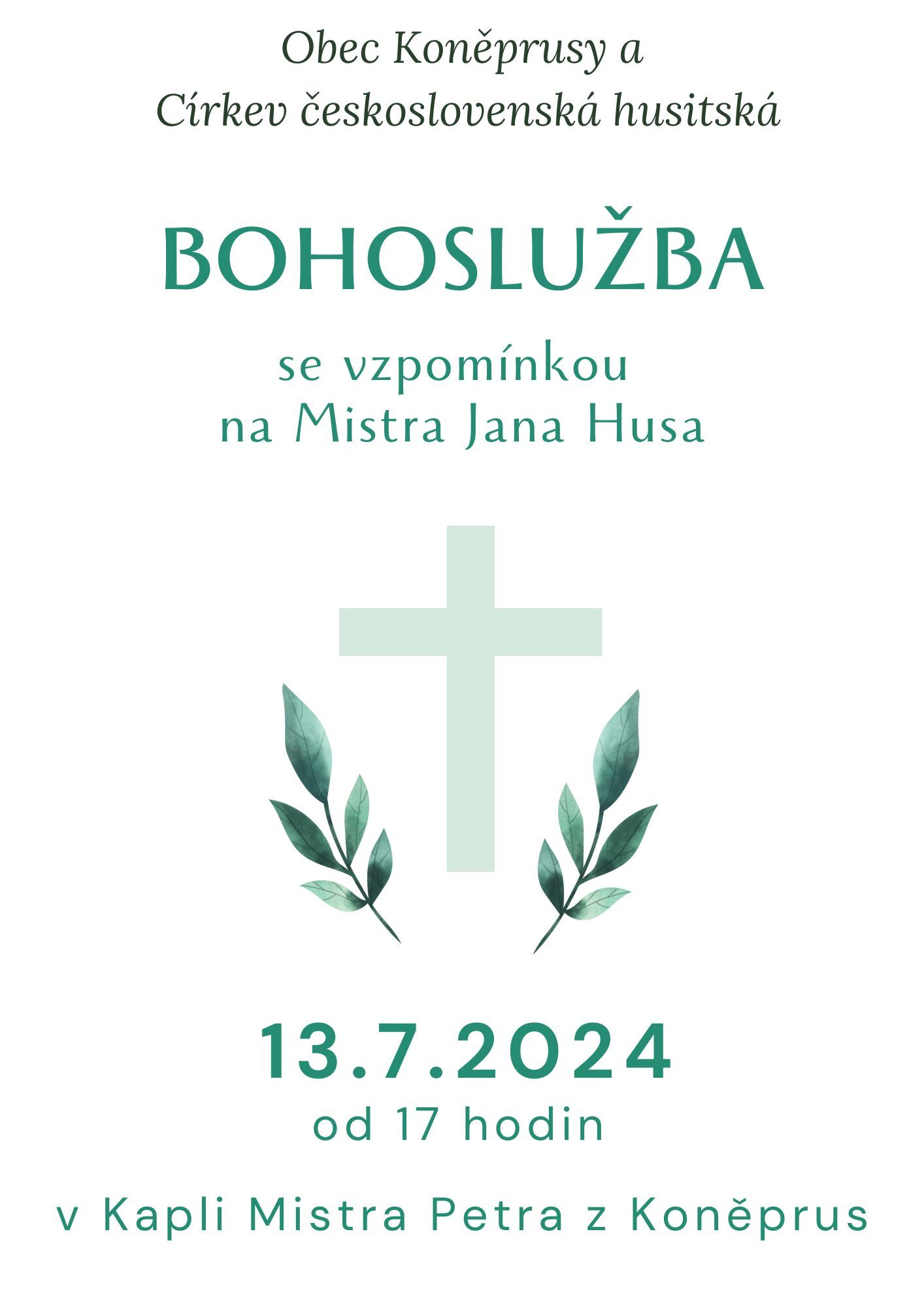 Bohoslužba se vzpomínkou na Mistra Jana Husa