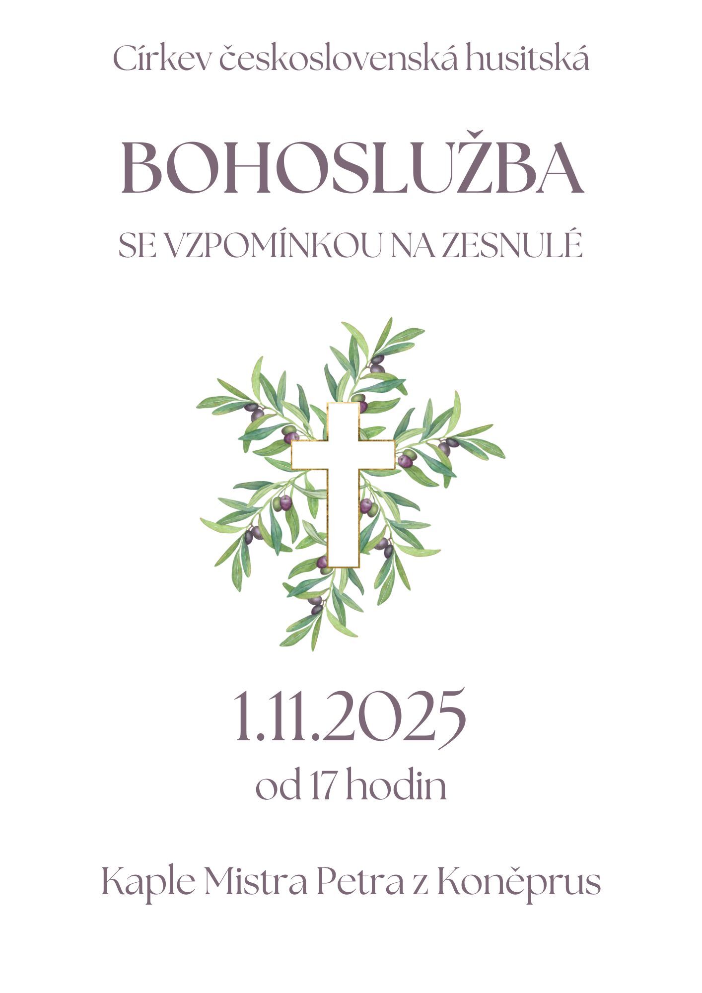 Bohoslužba se vzpomínkou na zesnulé