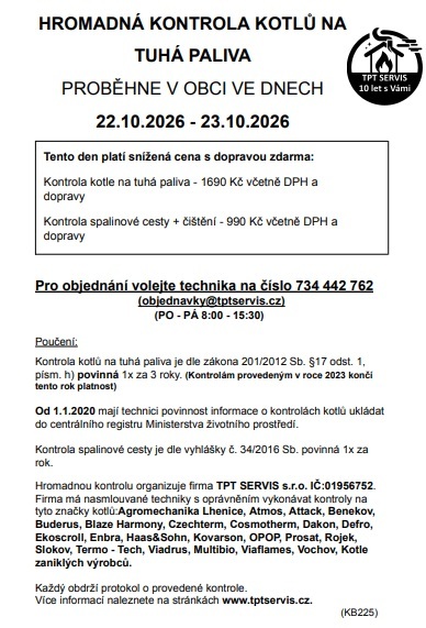 Hromadná kontrola kotlů