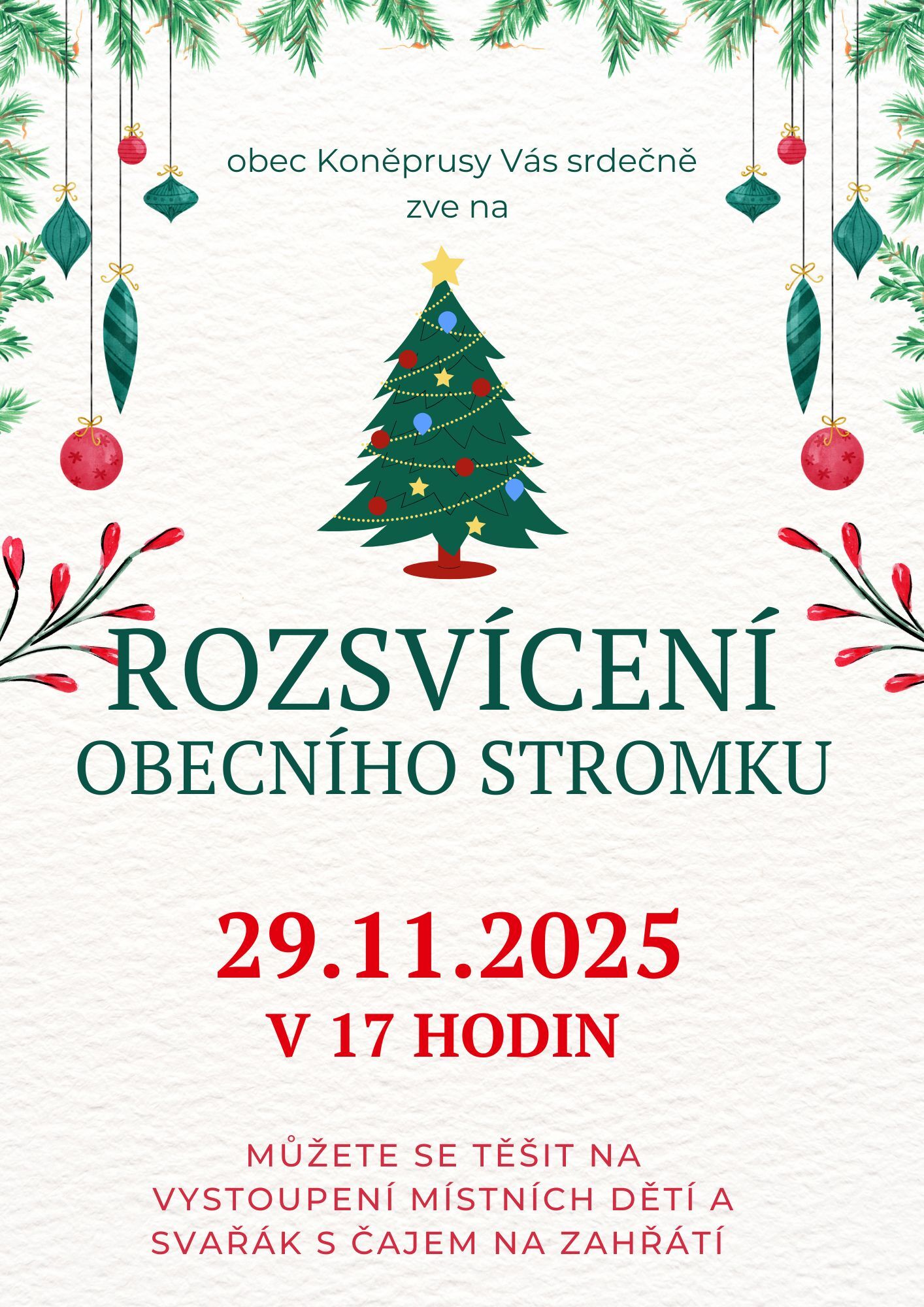 Rozsvícení obecního vánočního stromku