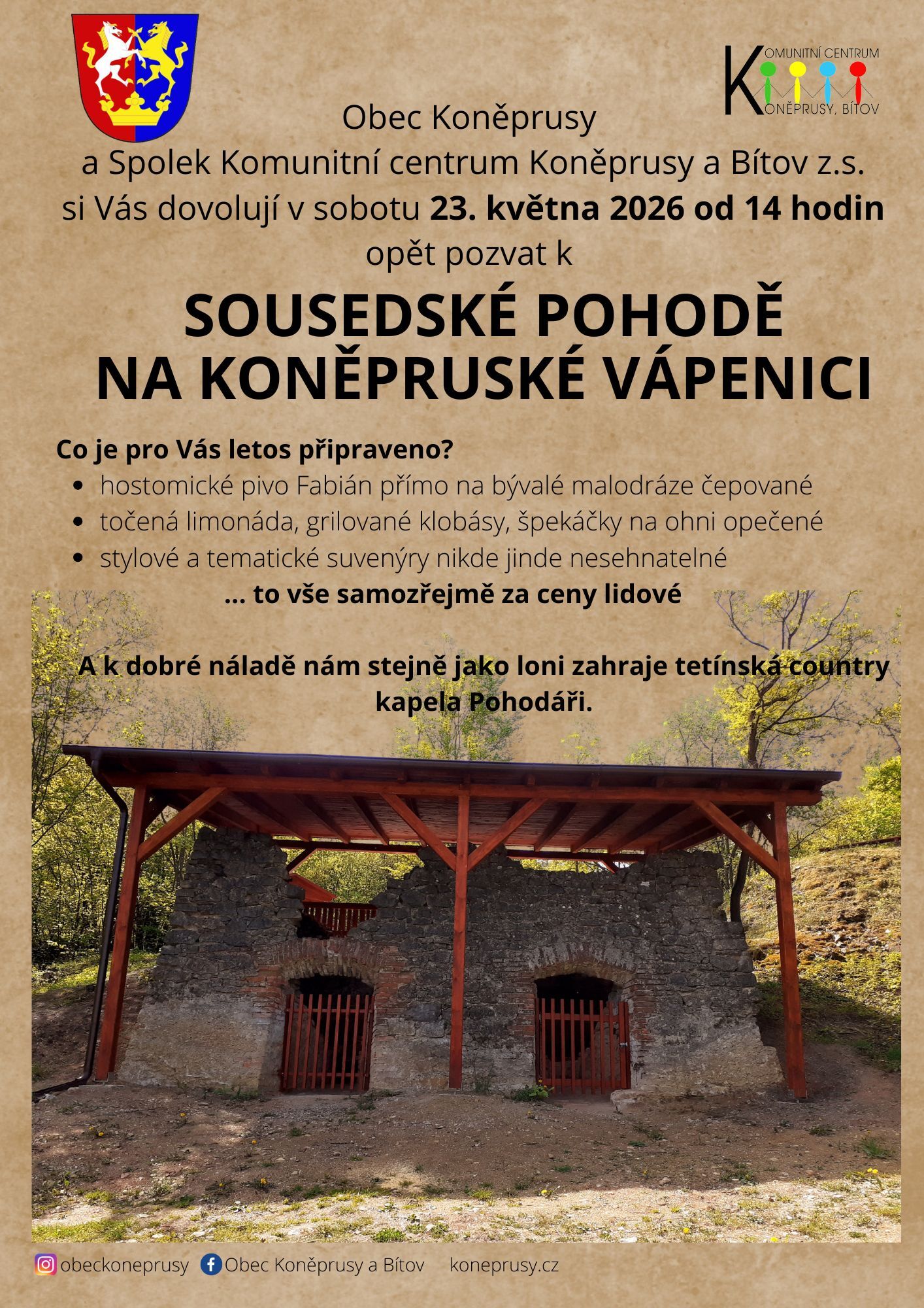 Sousedská pohoda na koněpruské vápenici 